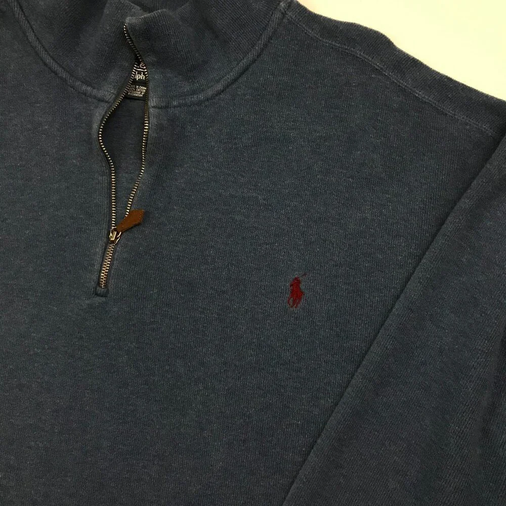 POLO RALPH LAUREN Men 100% Cotton 5XB - BIG Blue Logo Sweater - Picture 3 of 5